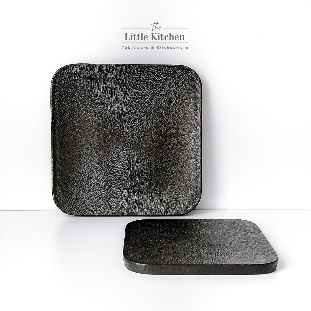 Bộ đĩa cao cấp màu đen họa tiết tia sần