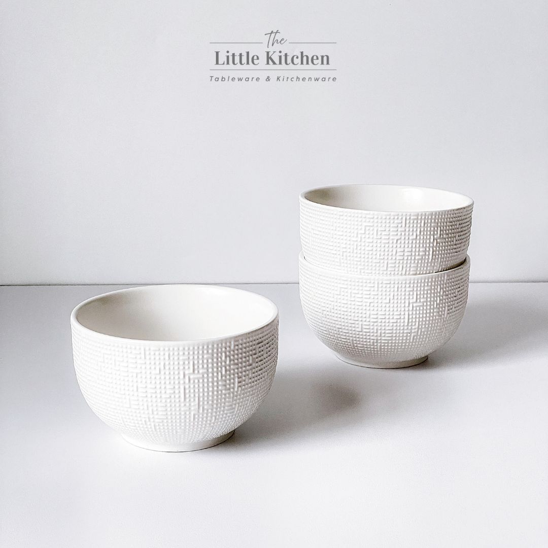 Bộ bát đĩa cao cấp màu trắng họa tiết viền tia hạt