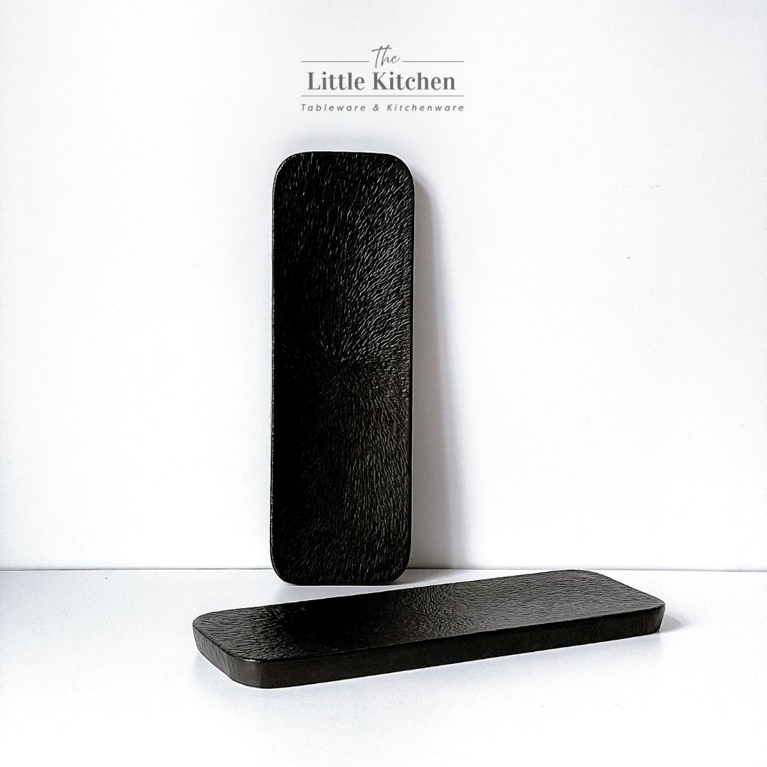 Bộ đĩa cao cấp màu đen họa tiết tia sần