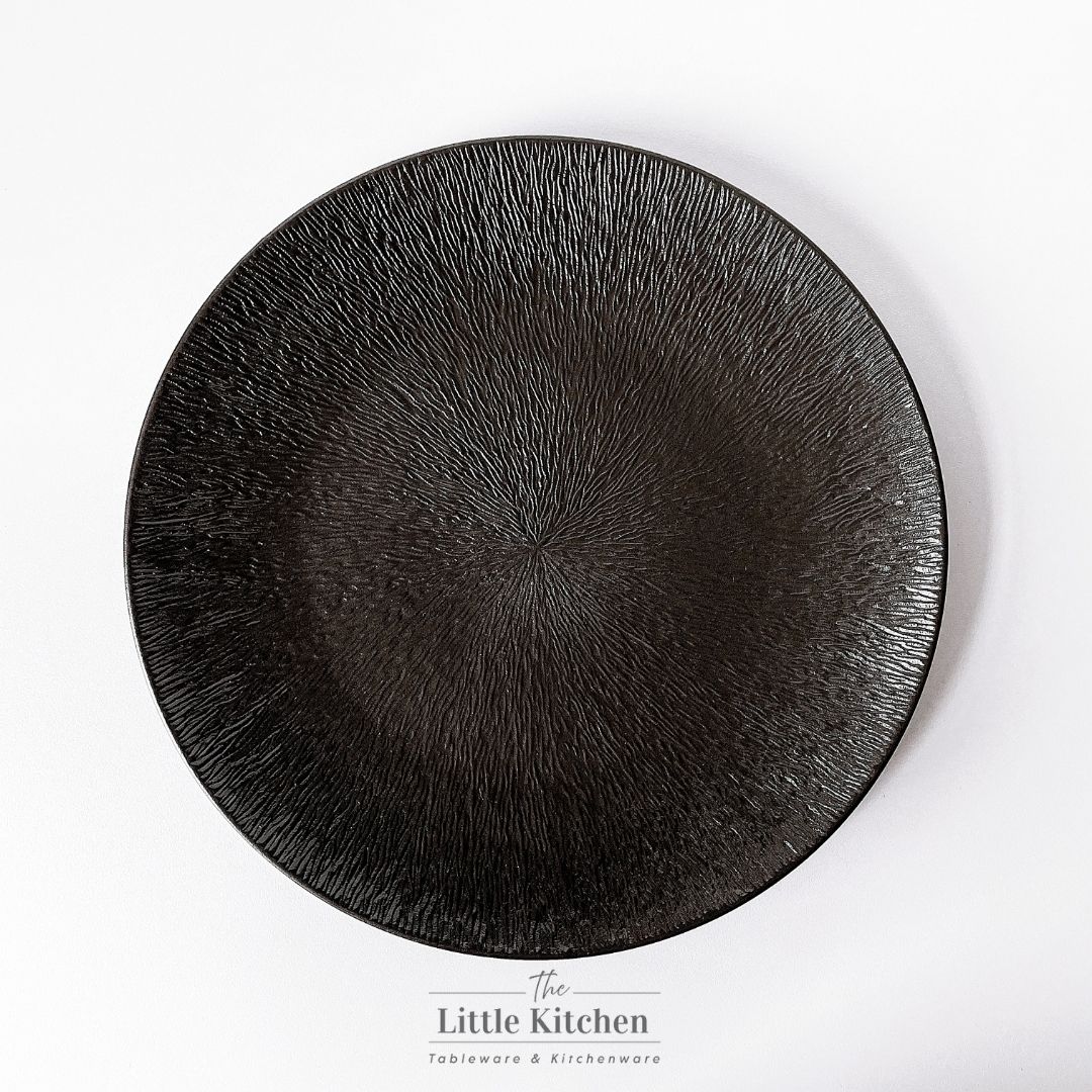 Bộ đĩa cao cấp màu đen họa tiết tia sần