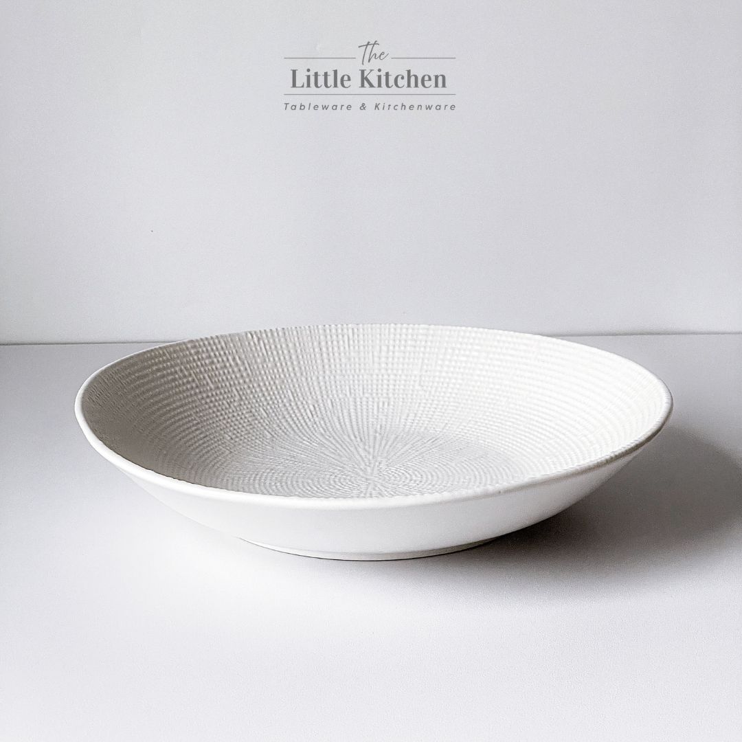 Bộ bát đĩa cao cấp màu trắng họa tiết viền tia hạt