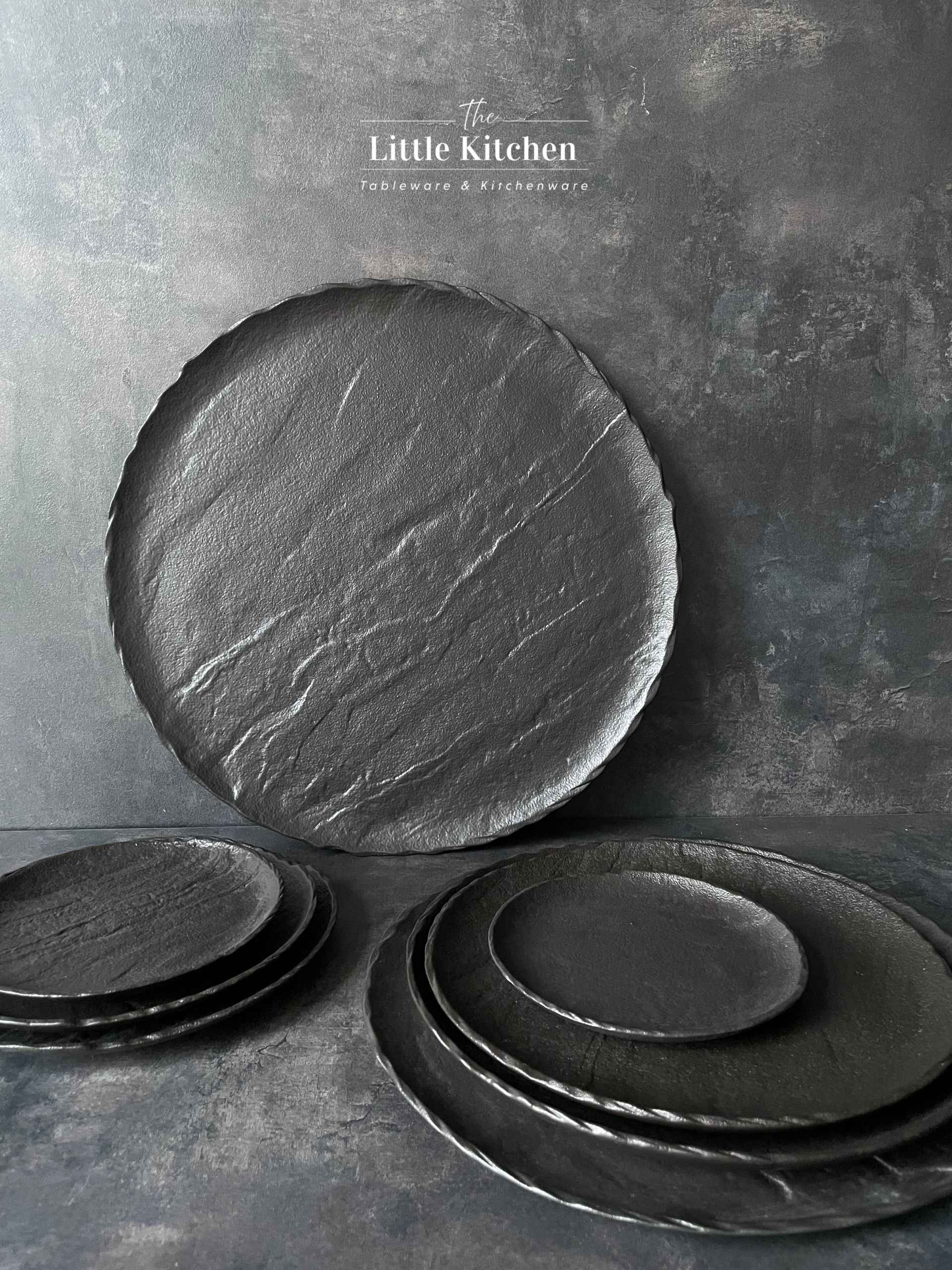 Set tiệc rustic đen trắng vải bố