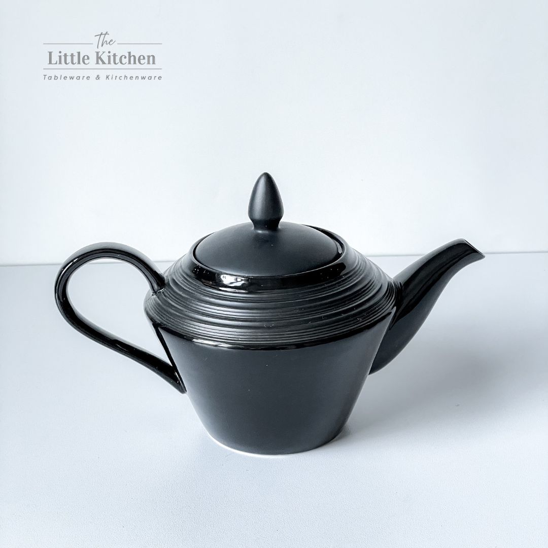 Bộ bát đĩa cao cấp màu đen họa tiết viền gân