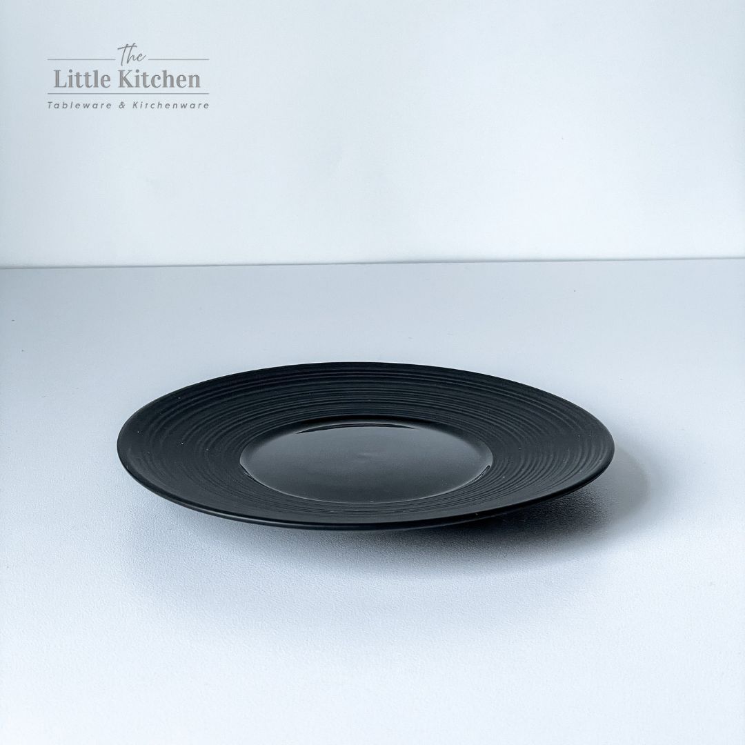 Bộ bát đĩa cao cấp màu đen họa tiết viền gân