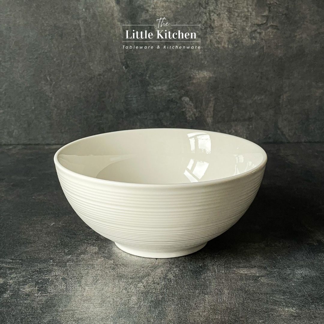 Bộ bát đĩa cao cấp màu trắng họa tiết viền gân