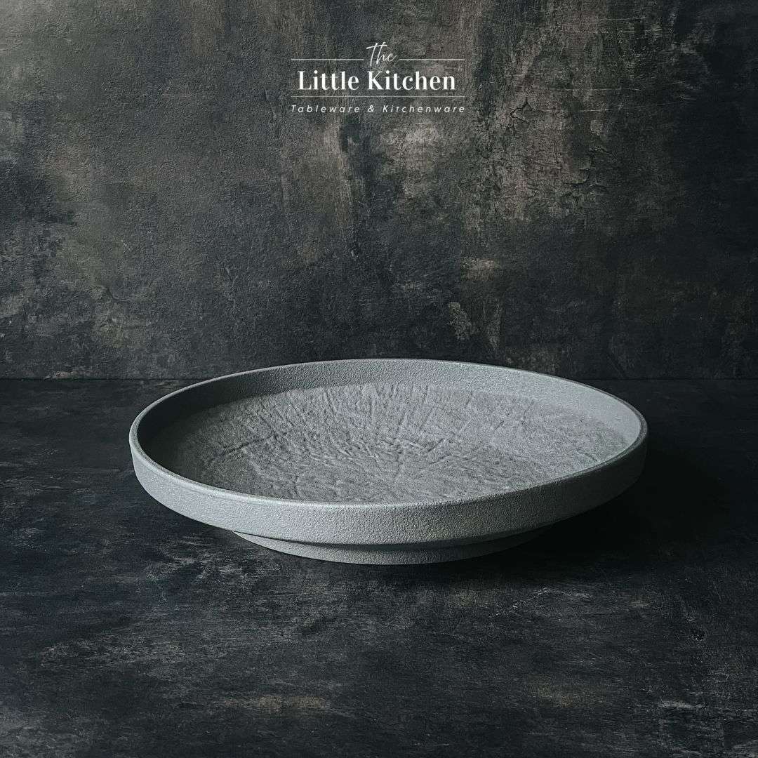 Bộ bát đĩa nhà hàng cao cấp màu ghi men sần