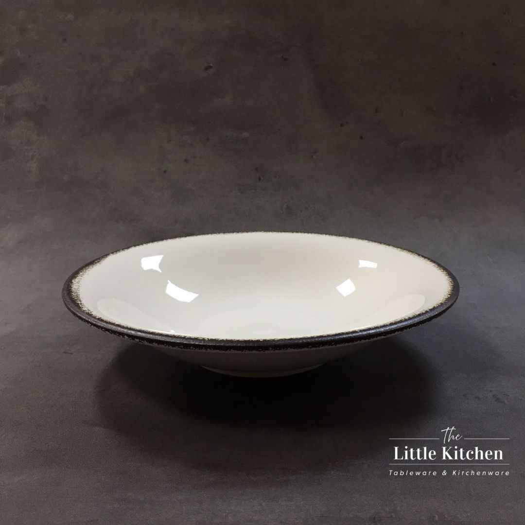 Set tiệc sứ trắng viền nâu món Âu