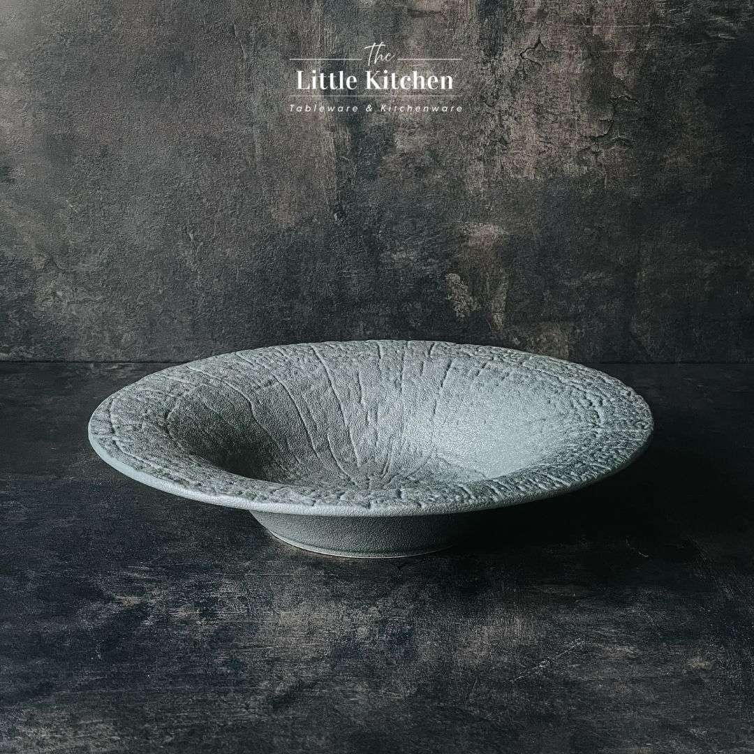 Bộ bát đĩa nhà hàng cao cấp màu ghi men sần