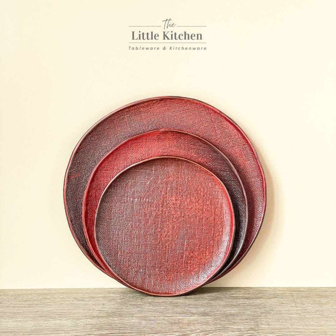 Bộ bát đĩa gia đình cao cấp màu đỏ men lì