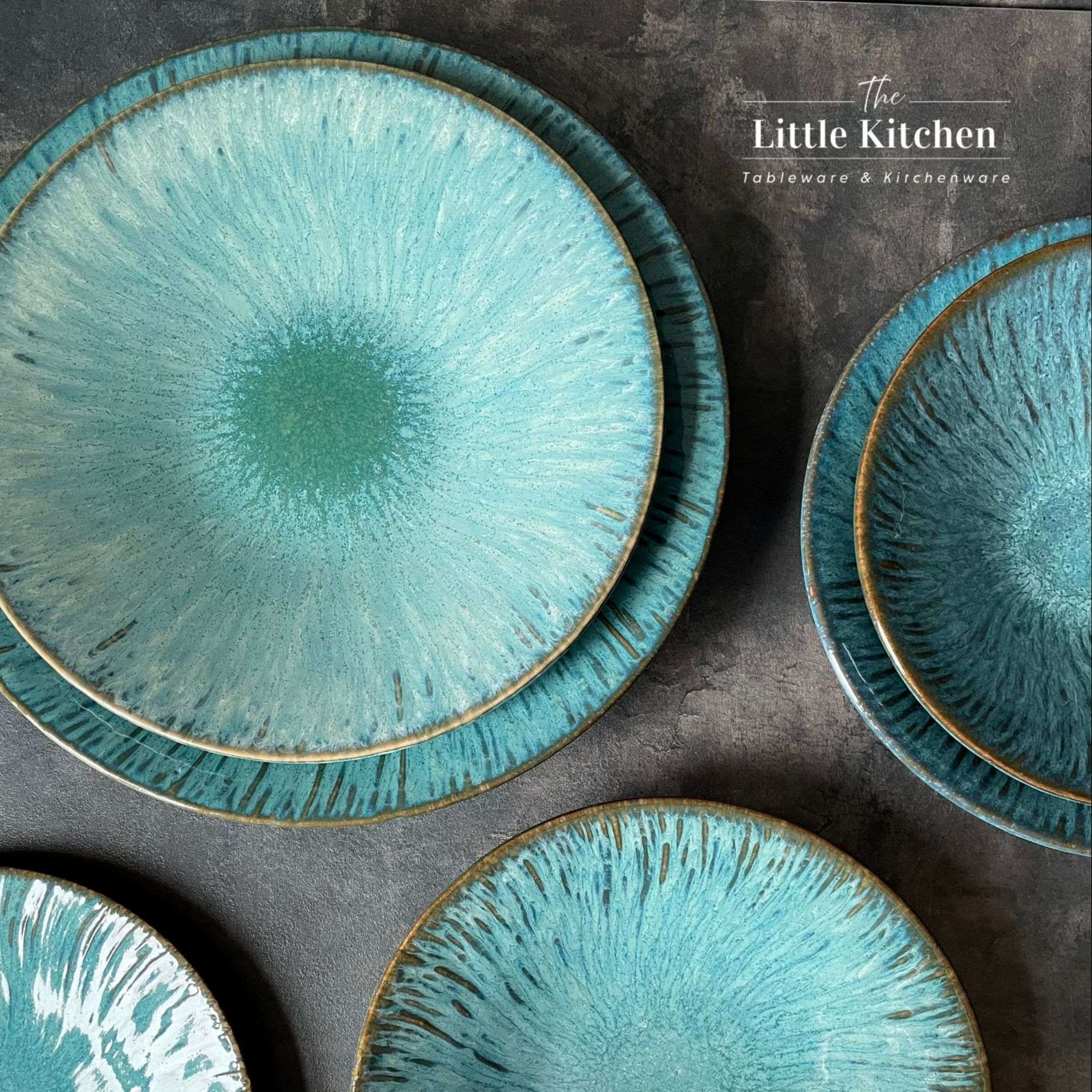 Bộ bát đĩa cao cấp tia sọc màu lục