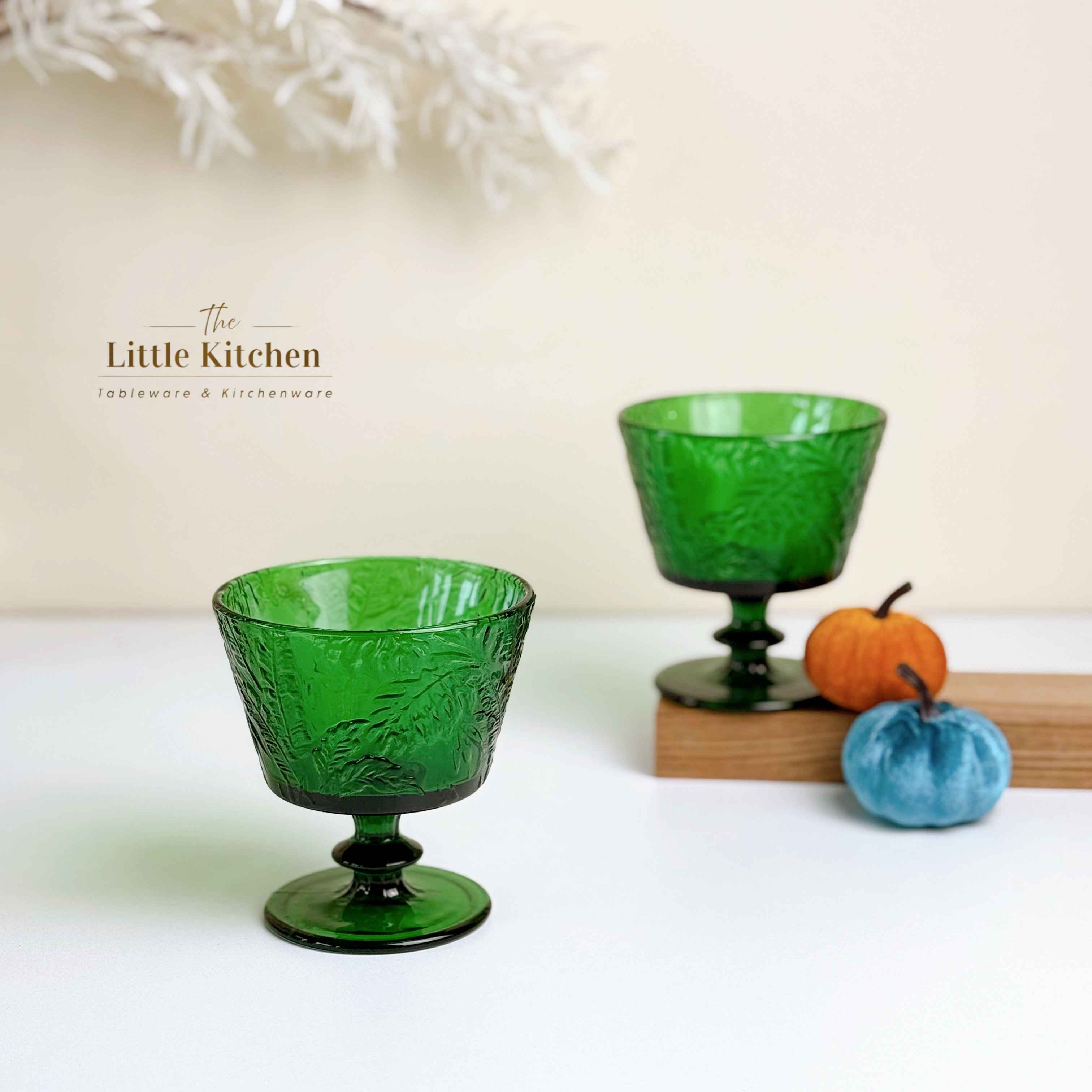 Ly thủy tinh lá lục đậm 13