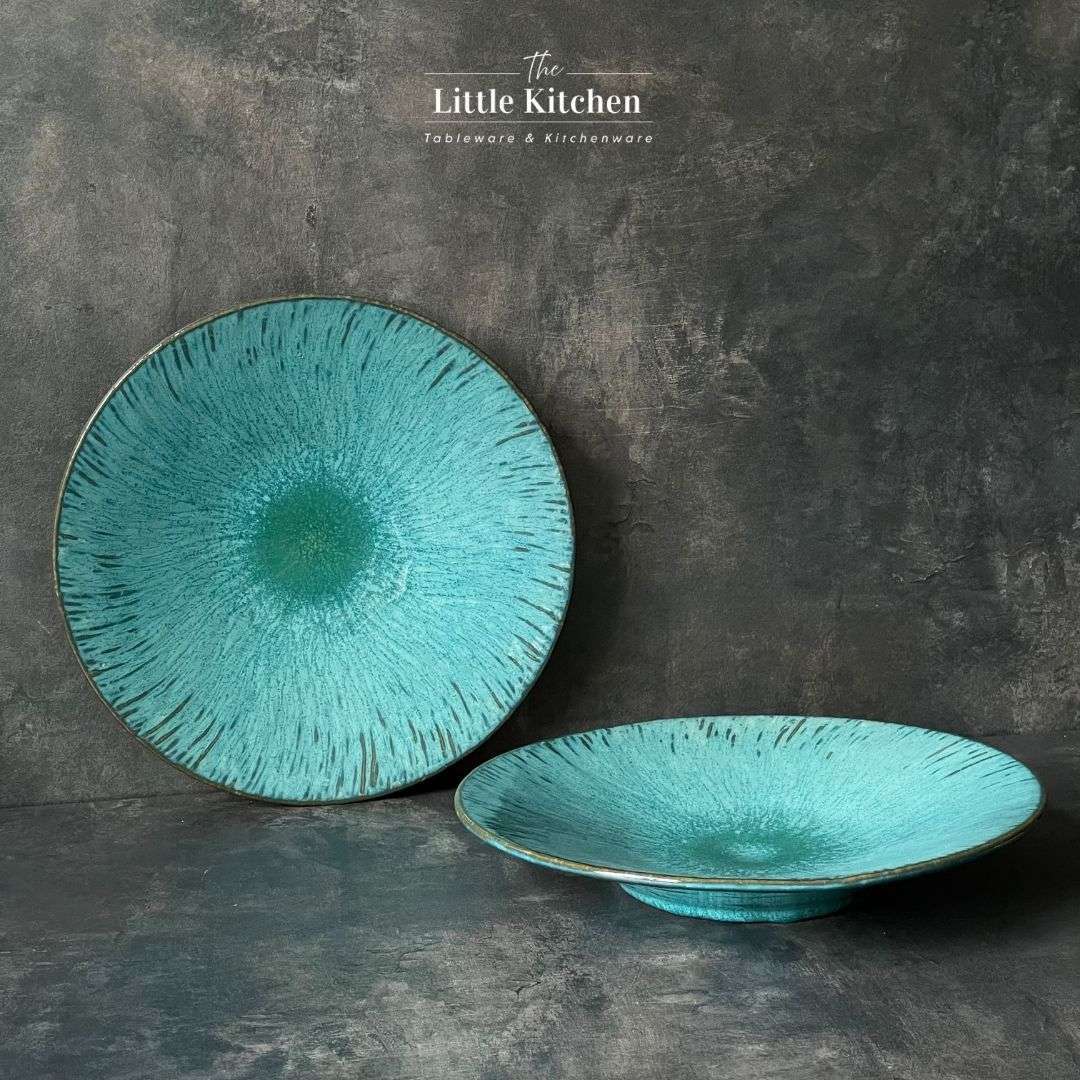 Bộ bát đĩa cao cấp tia sọc màu lục