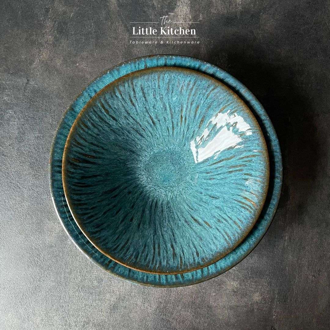 Bộ bát đĩa cao cấp tia sọc màu lục