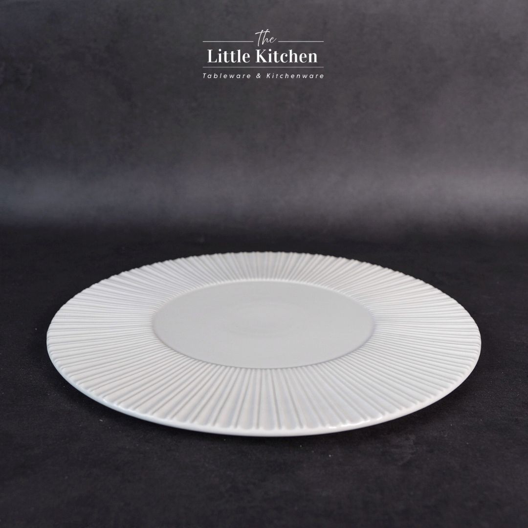 Bộ đĩa cao cấp màu trắng họa tiết nan quạt