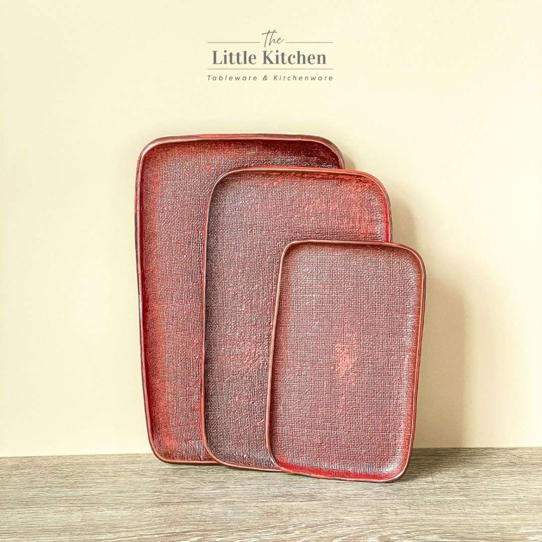 Bộ bát đĩa gia đình cao cấp màu đỏ men lì