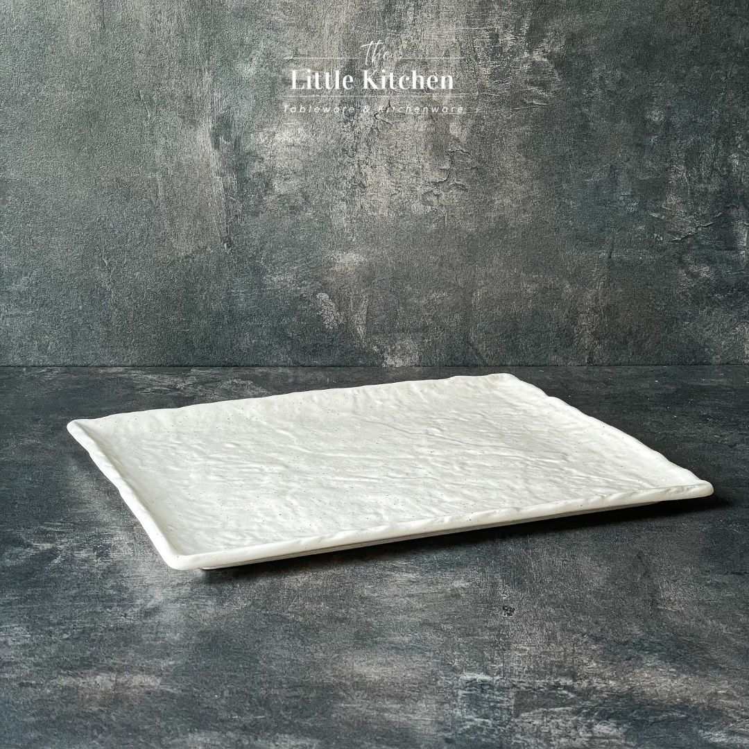 Bộ đĩa cao cấp màu trắng họa tiết nhăn tiêu