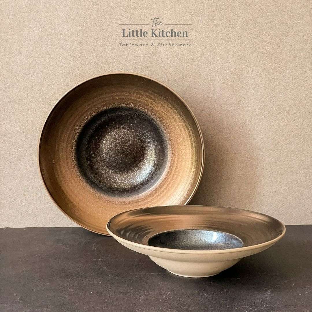 Bộ bát đĩa gia đình cao cấp màu đen đồng men lì