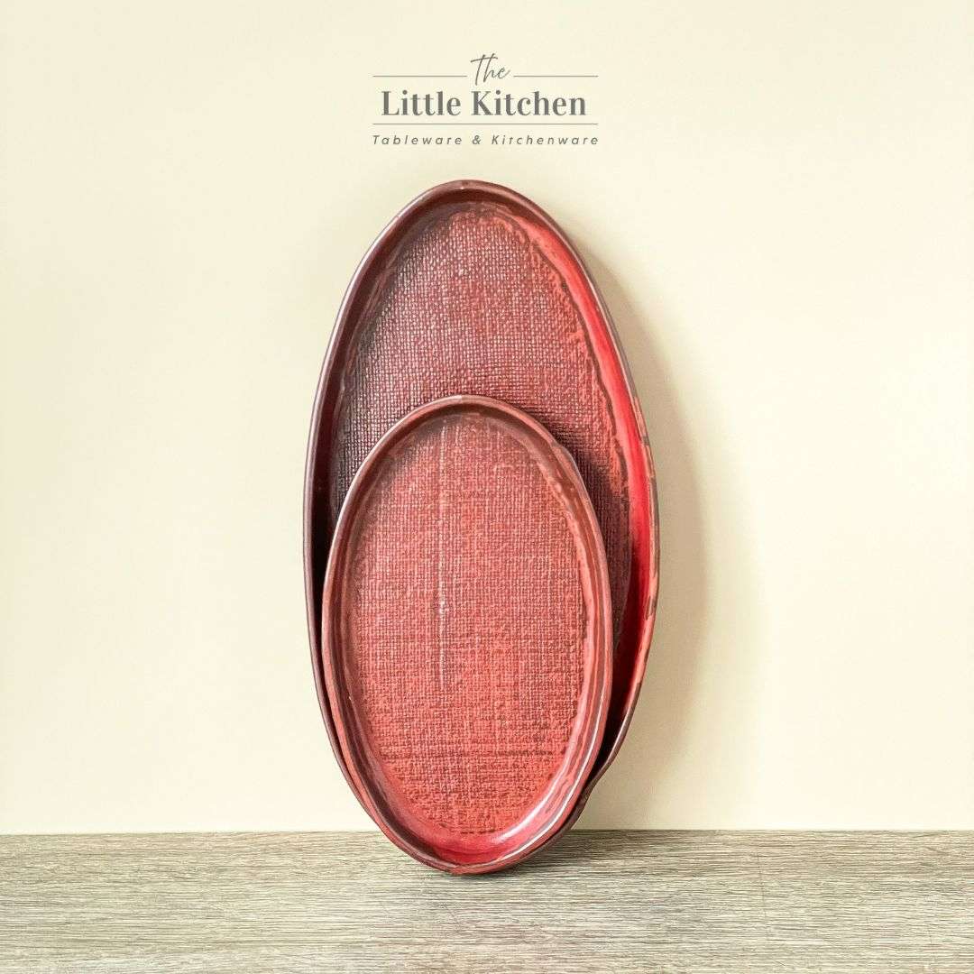 Bộ bát đĩa gia đình cao cấp màu đỏ men lì