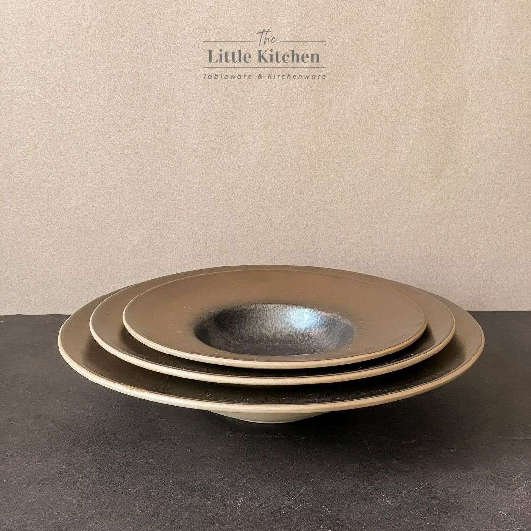 Bộ bát đĩa gia đình cao cấp màu đen đồng men lì