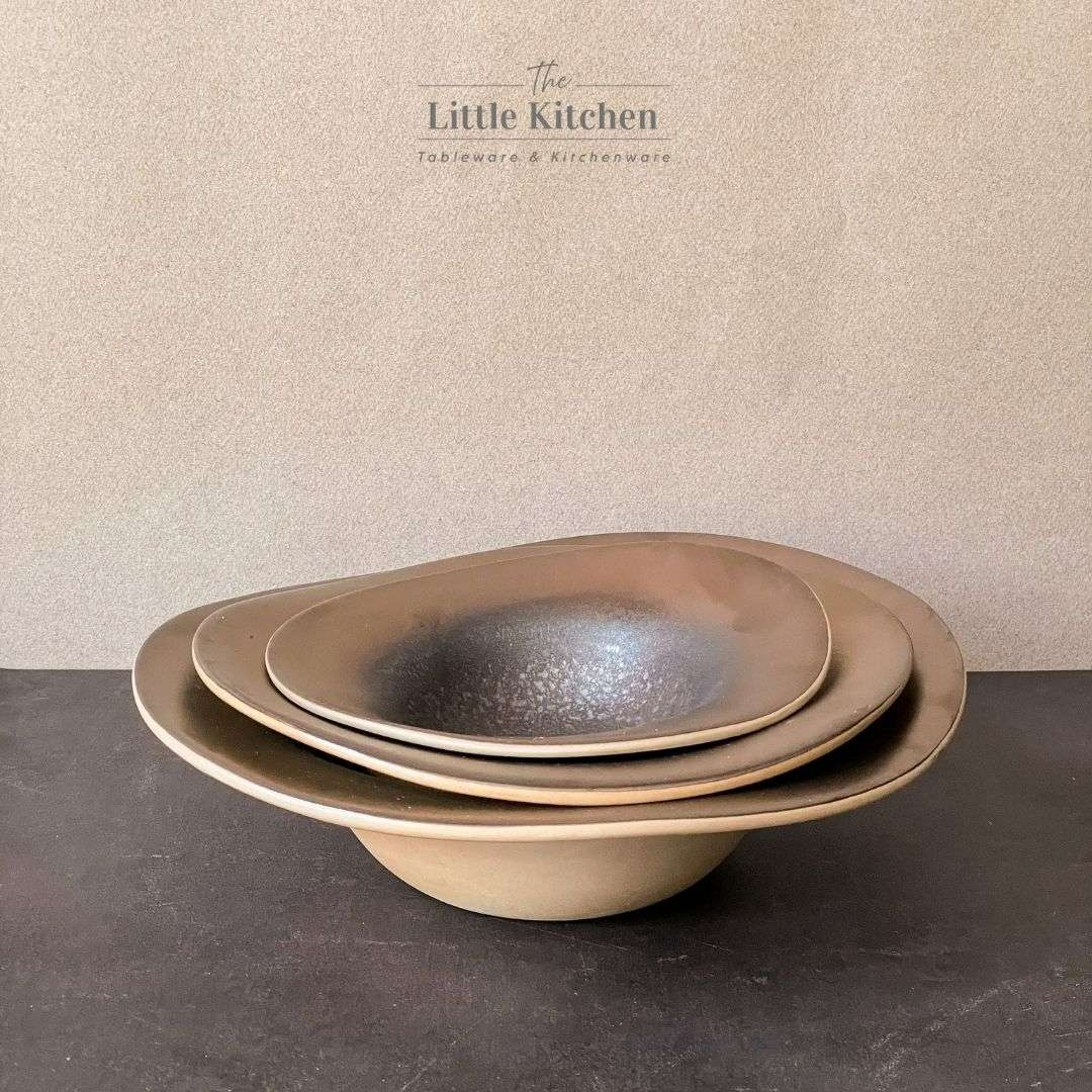 Bộ bát đĩa gia đình cao cấp màu đen đồng men lì