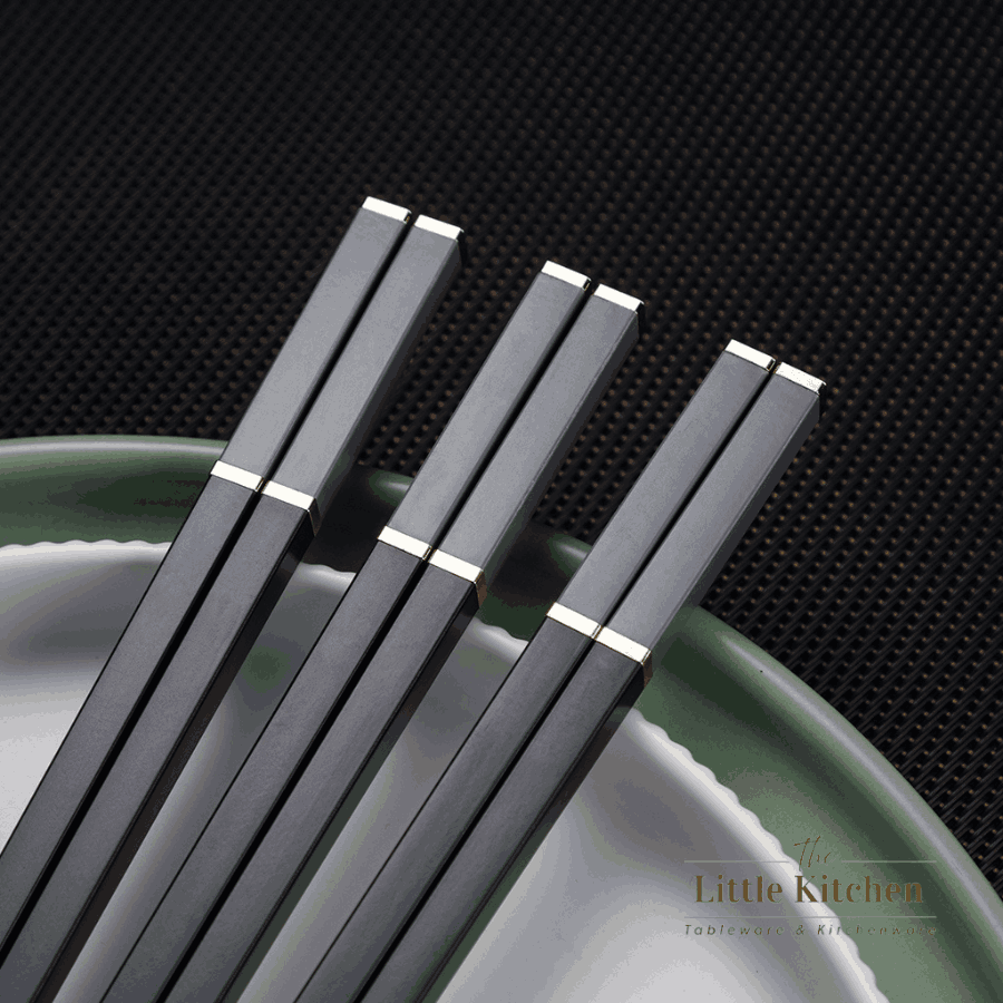 Set 10 đôi đũa chuôi ghi 2 vạch bạc