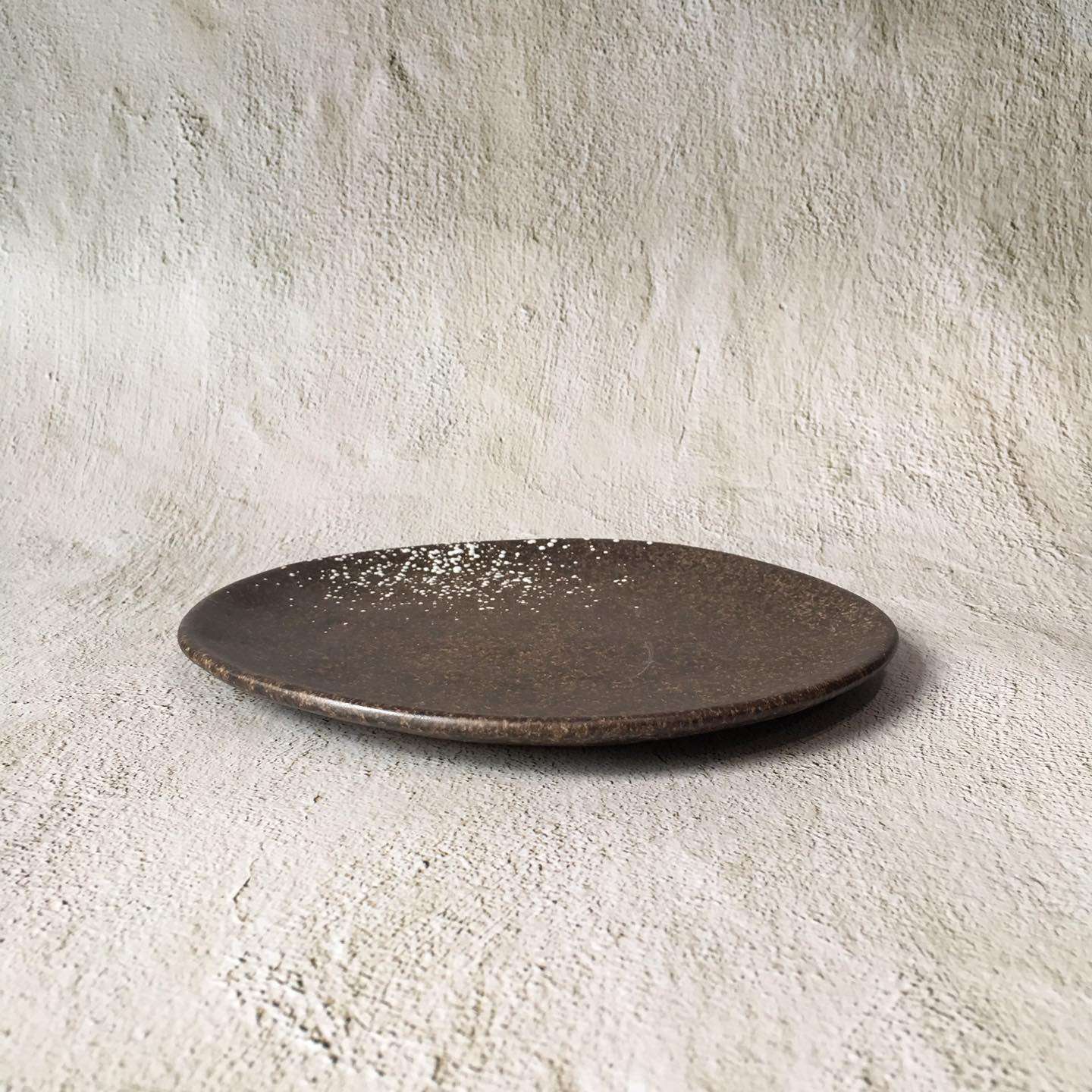 Bộ bát đĩa gia đình cao cấp  màu nâu đốm trắng men lì