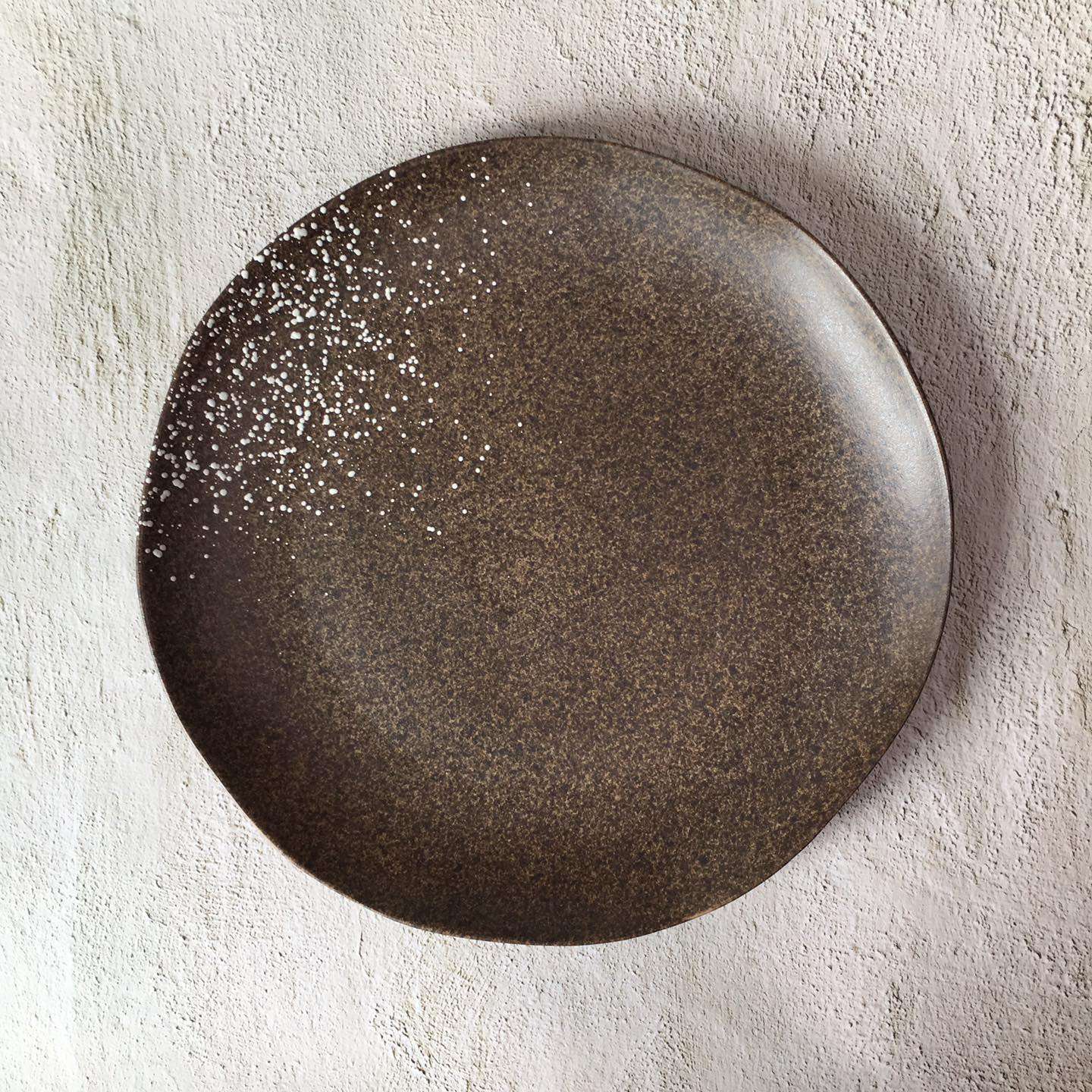 Bộ bát đĩa gia đình cao cấp  màu nâu đốm trắng men lì