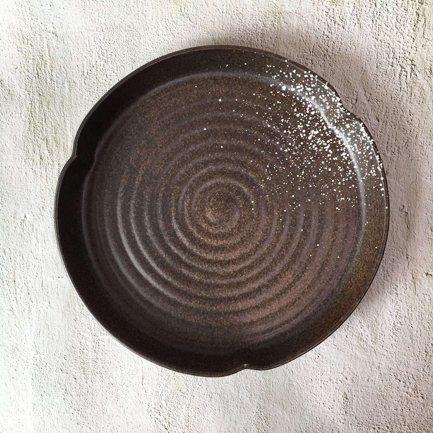 Bộ bát đĩa gia đình cao cấp  màu nâu đốm trắng men lì