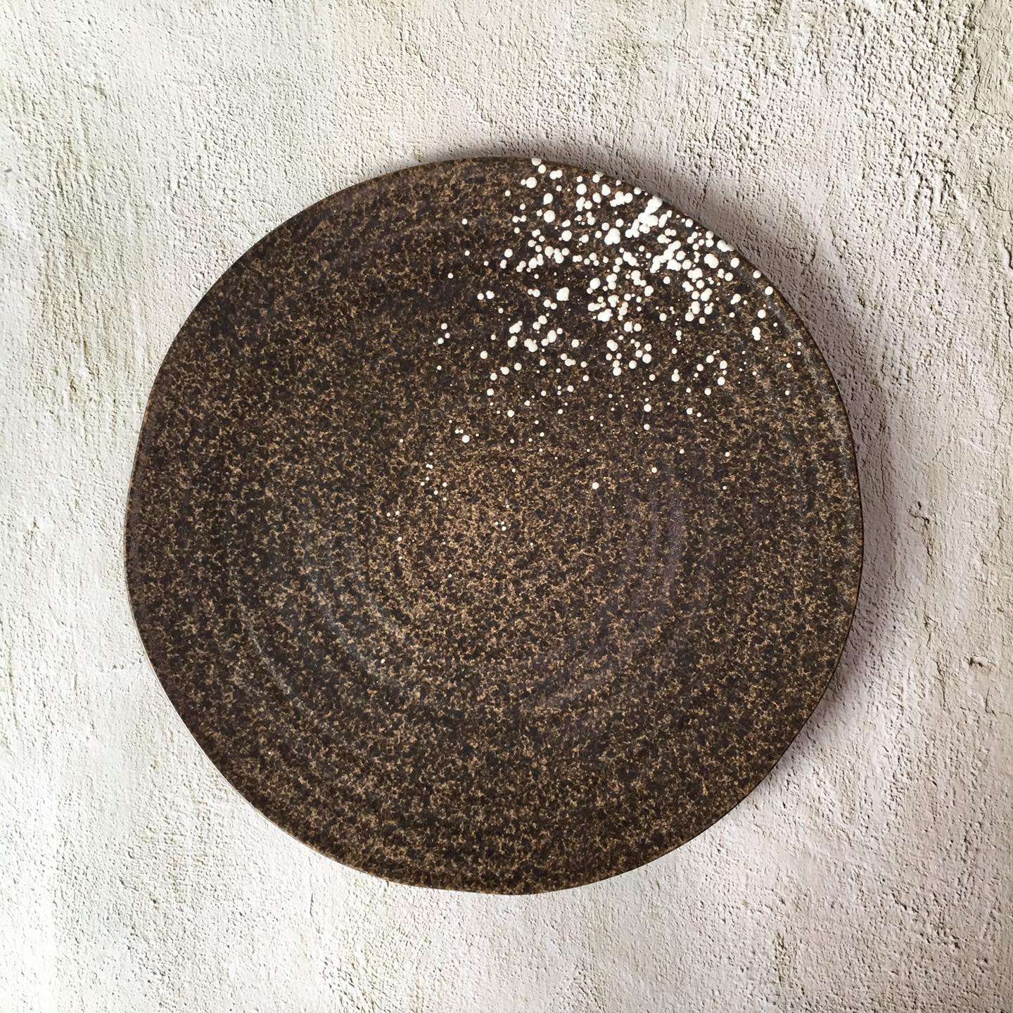 Bộ bát đĩa gia đình cao cấp  màu nâu đốm trắng men lì