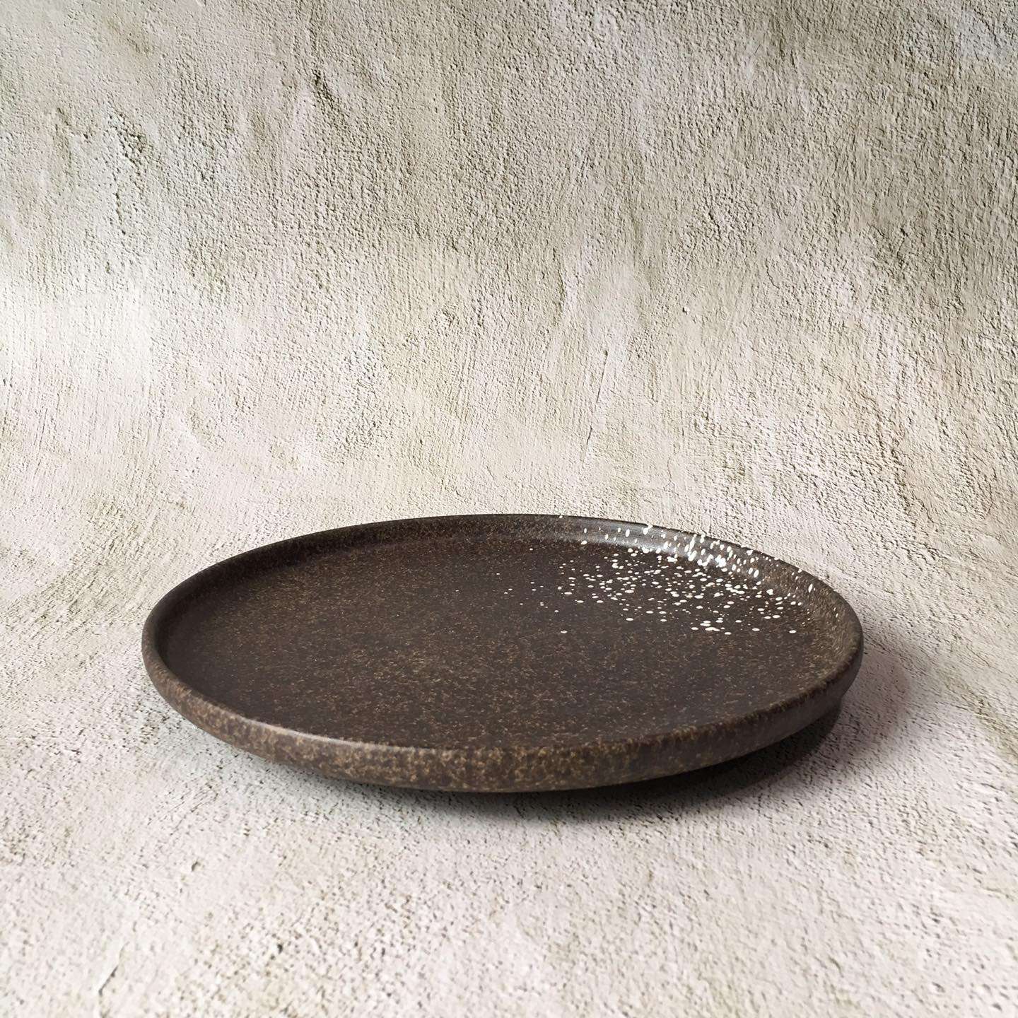 Bộ bát đĩa gia đình cao cấp  màu nâu đốm trắng men lì