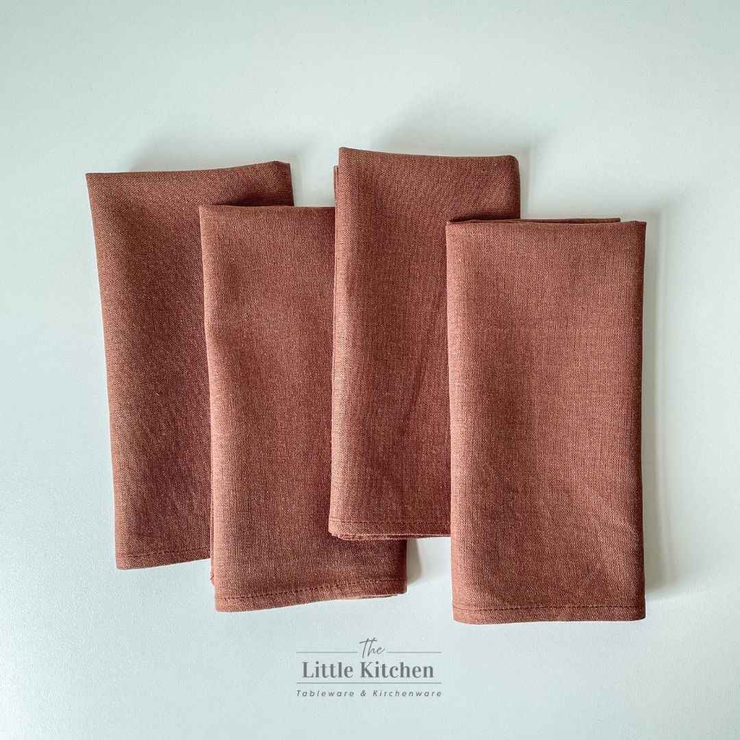 Napkin nâu đỏ linen