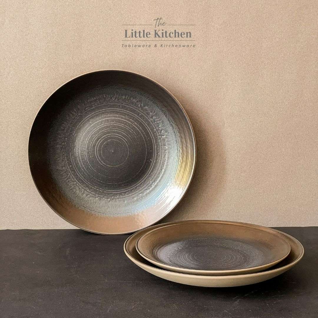 Bộ bát đĩa gia đình cao cấp màu đen đồng men lì