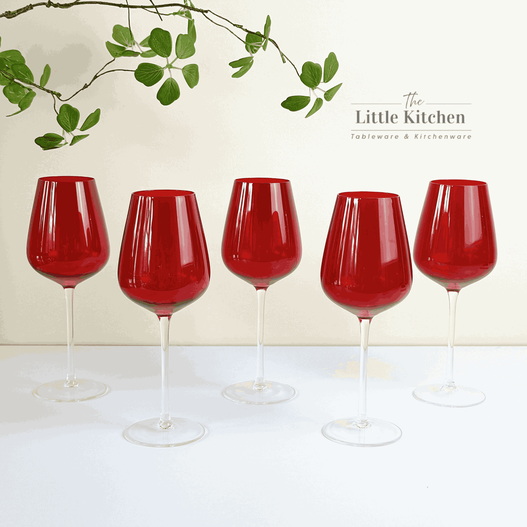 Ly vang thuỷ tinh bầu đỏ