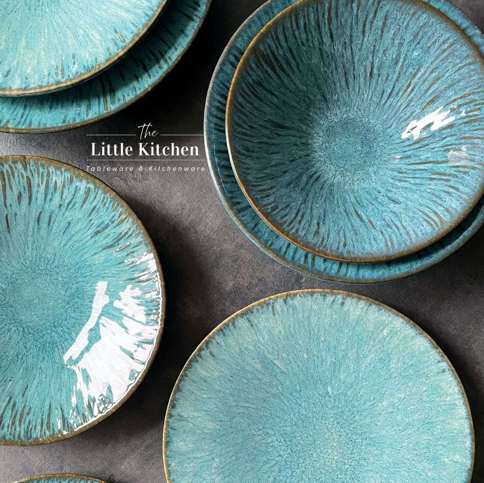 Bộ bát đĩa cao cấp tia sọc màu lục