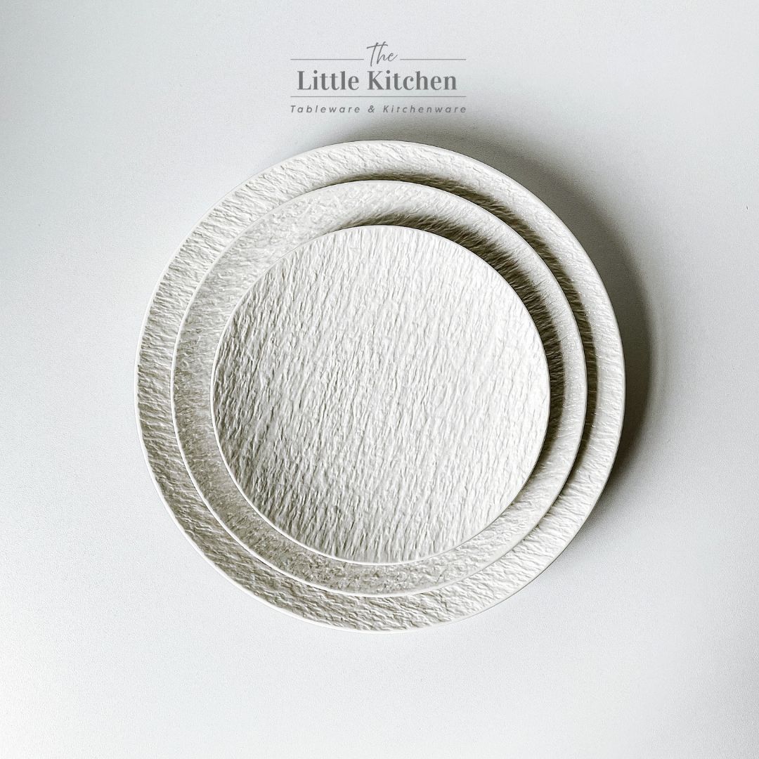 Bộ bát đĩa cao cấp màu trắng sần