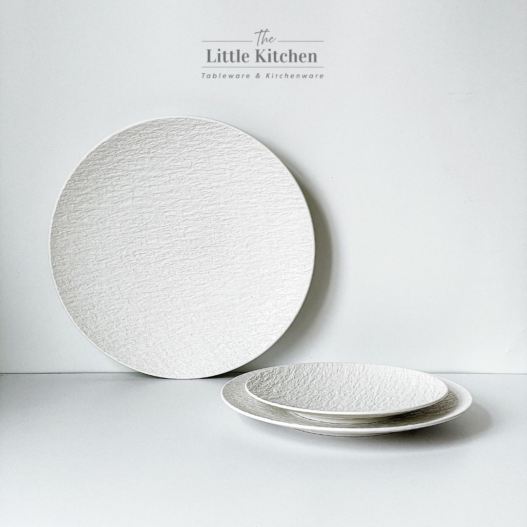 Bộ bát đĩa cao cấp màu trắng sần