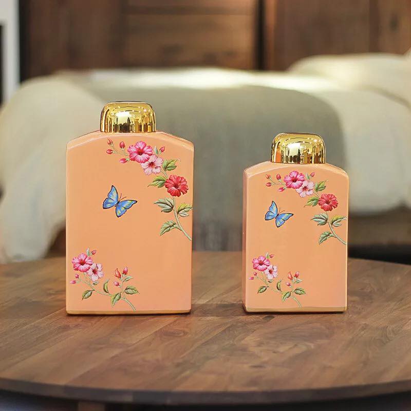 Bình hoa vuông cam