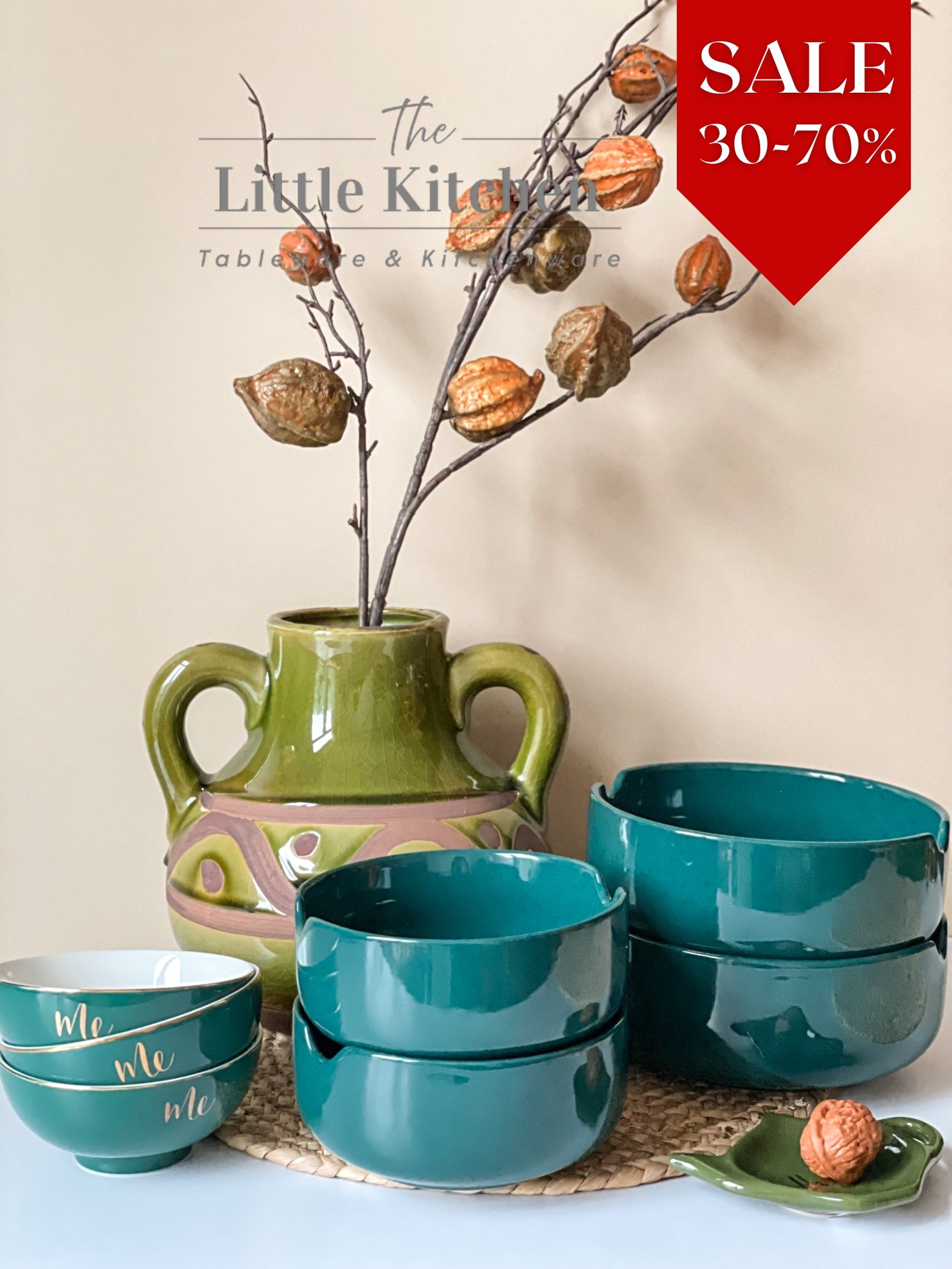 Sale bộ bát màu lục