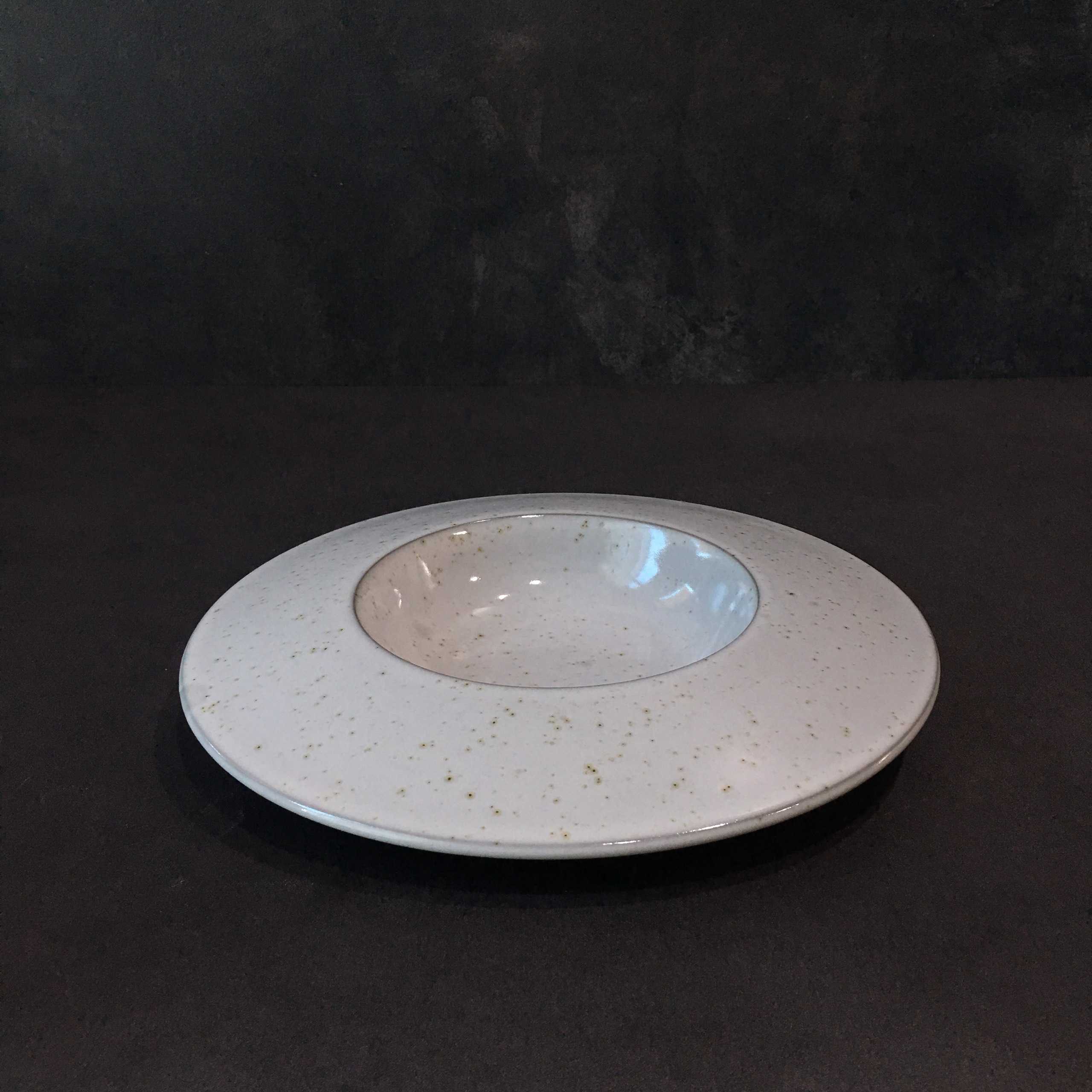 Bộ bát đĩa nhà hàng cao cấp màu ghi họa tiết chấm tiêu