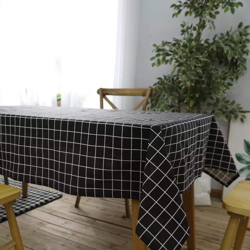 KHĂN TRẢI BÀN ĐEN CARO