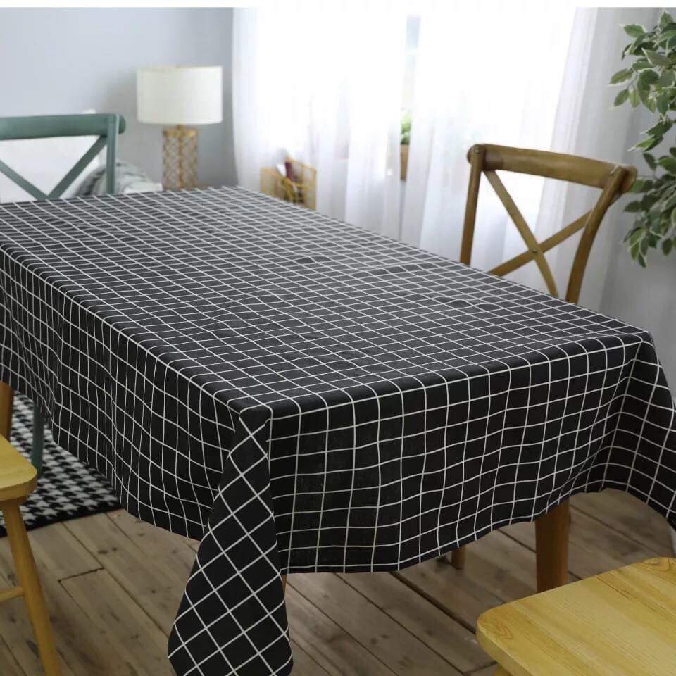 KHĂN TRẢI BÀN ĐEN CARO