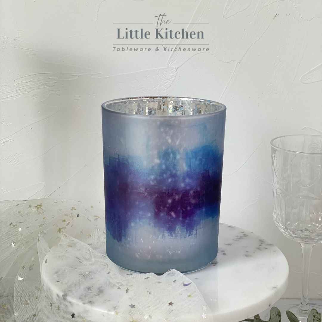 Cốc thủy tinh nến lam tím