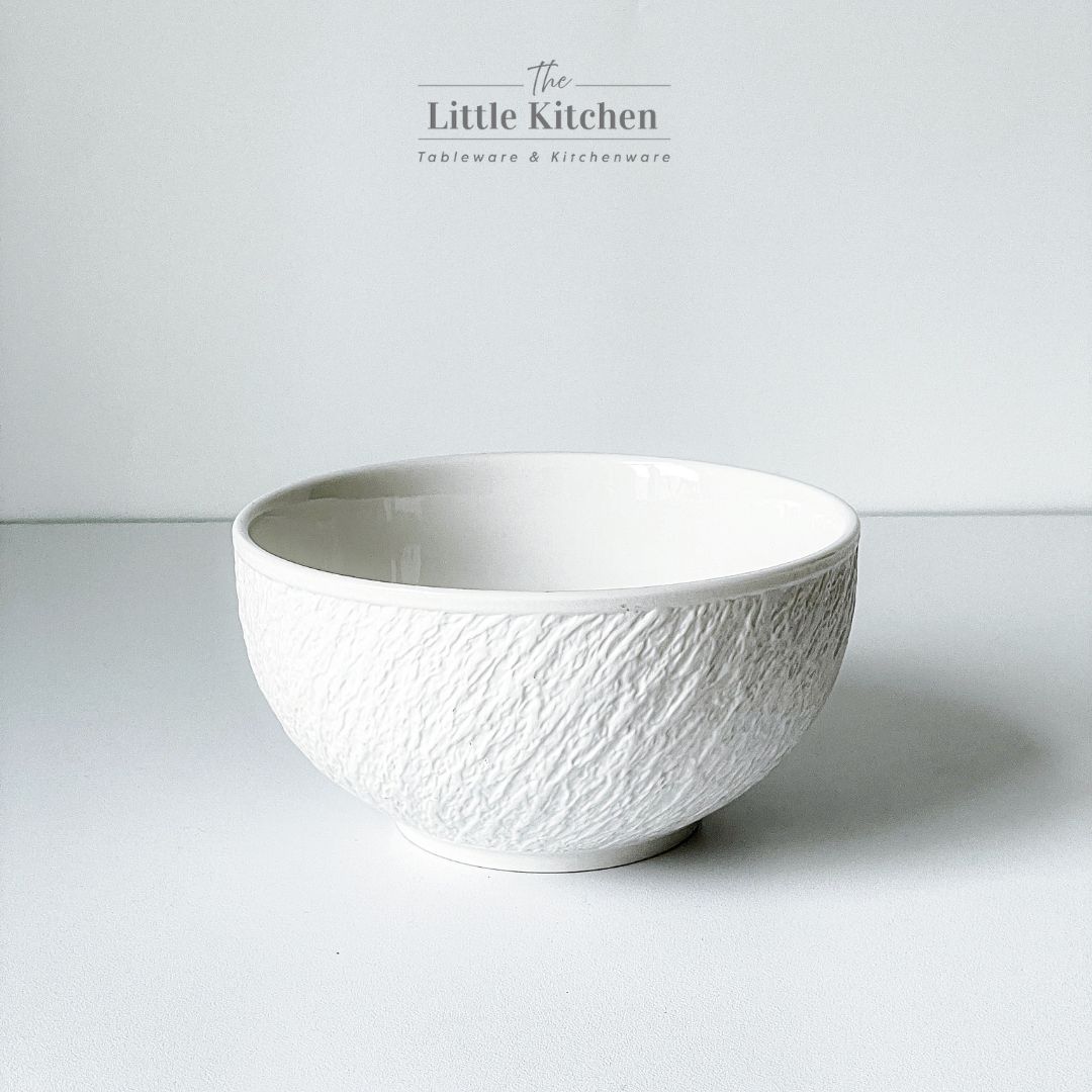 Bộ bát đĩa cao cấp màu trắng sần