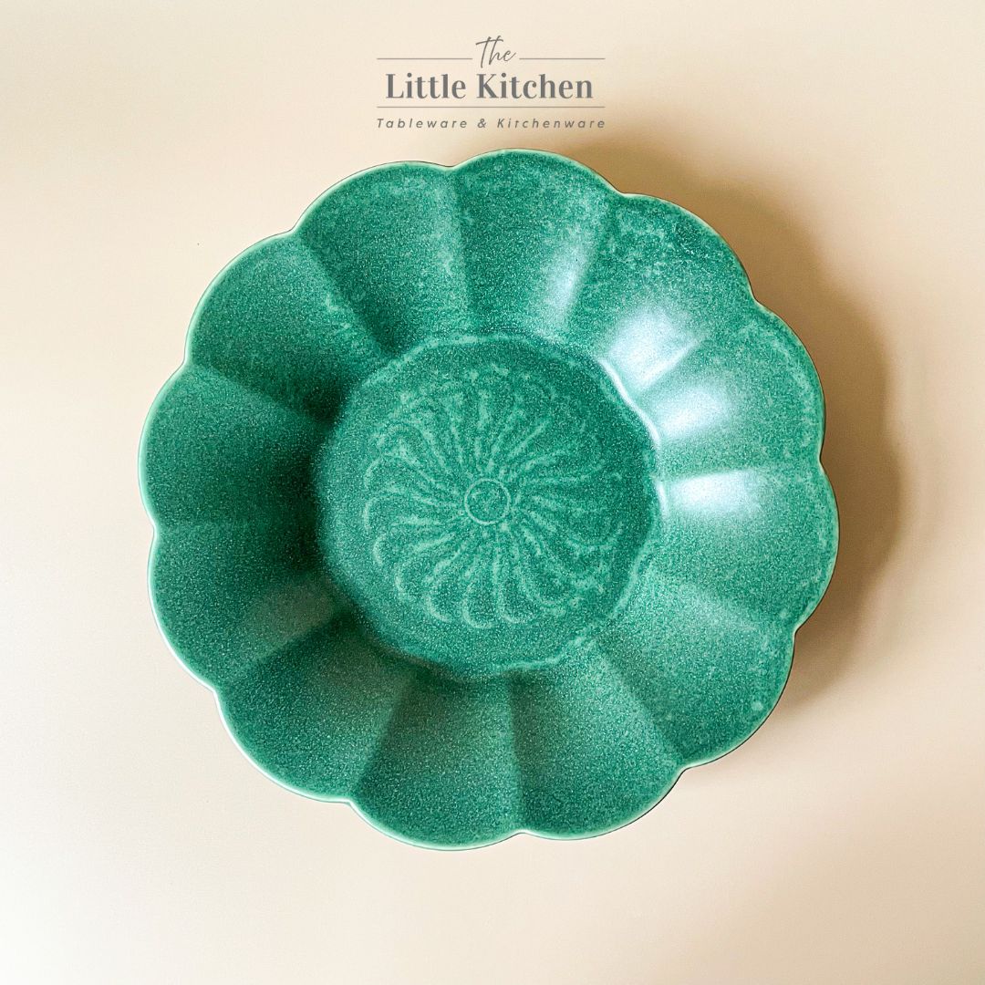 Bộ bát đĩa cao cấp phong cách Á màu lục men lì