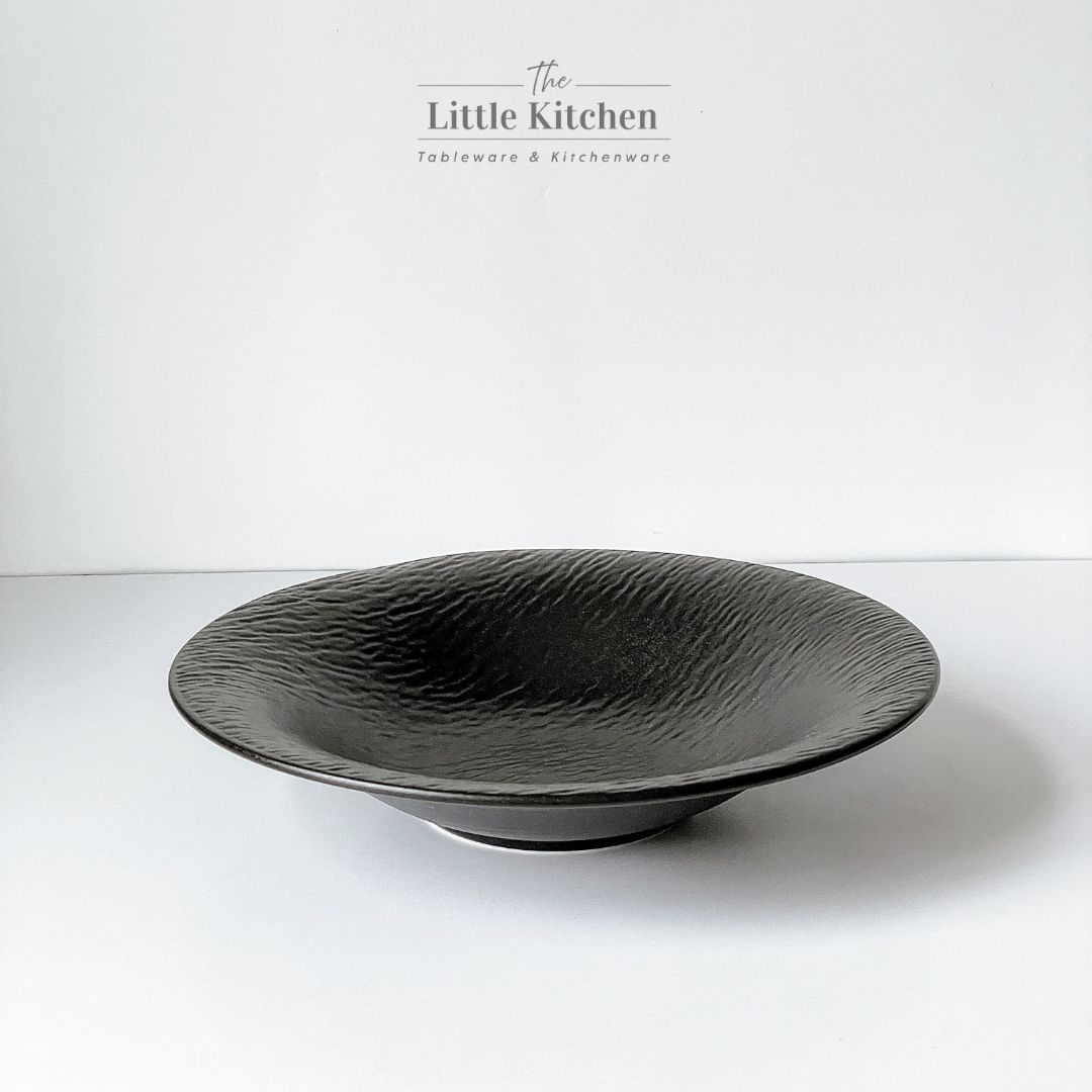 Bộ bát đĩa cao cấp màu đen viền sóng gợn