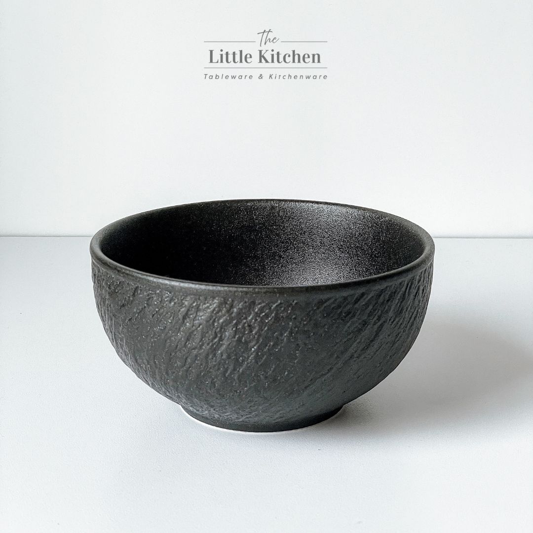 Bộ bát đĩa cao cấp màu đen viền sóng gợn