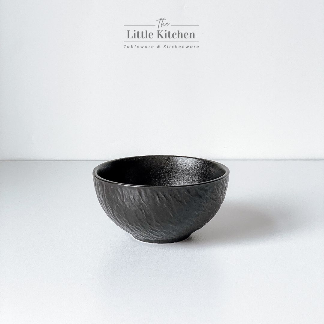 Bộ bát đĩa cao cấp màu đen viền sóng gợn