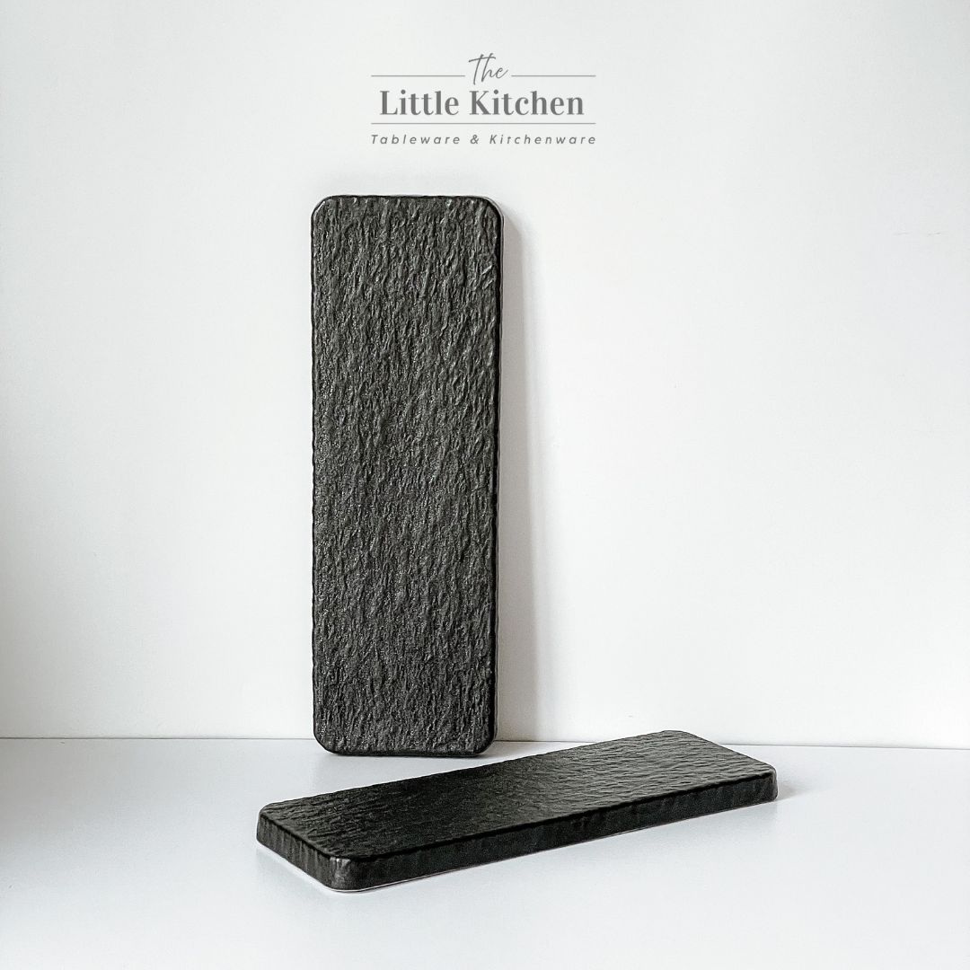 Bộ bát đĩa cao cấp màu đen viền sóng gợn