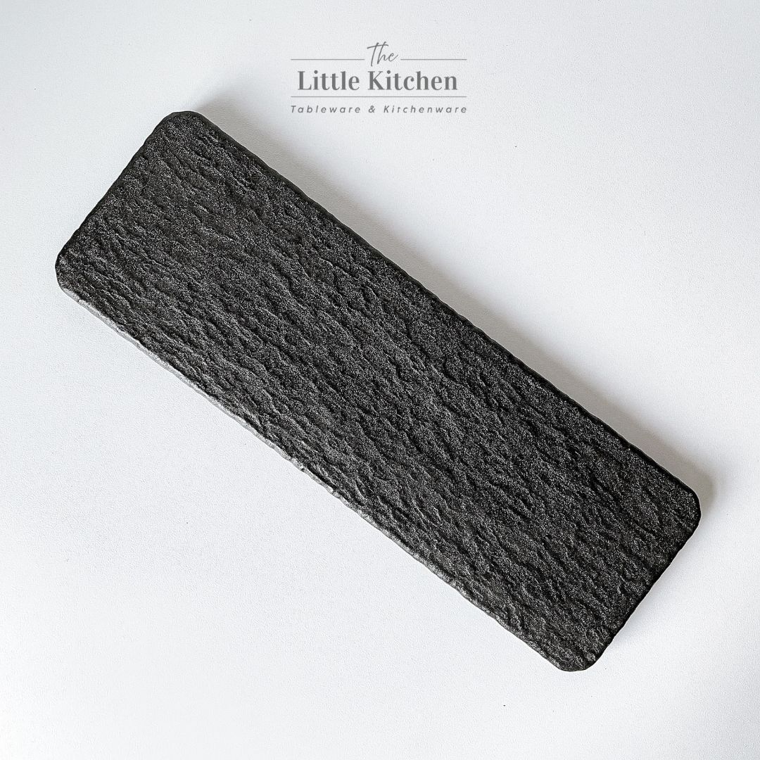 Bộ bát đĩa cao cấp màu đen viền sóng gợn