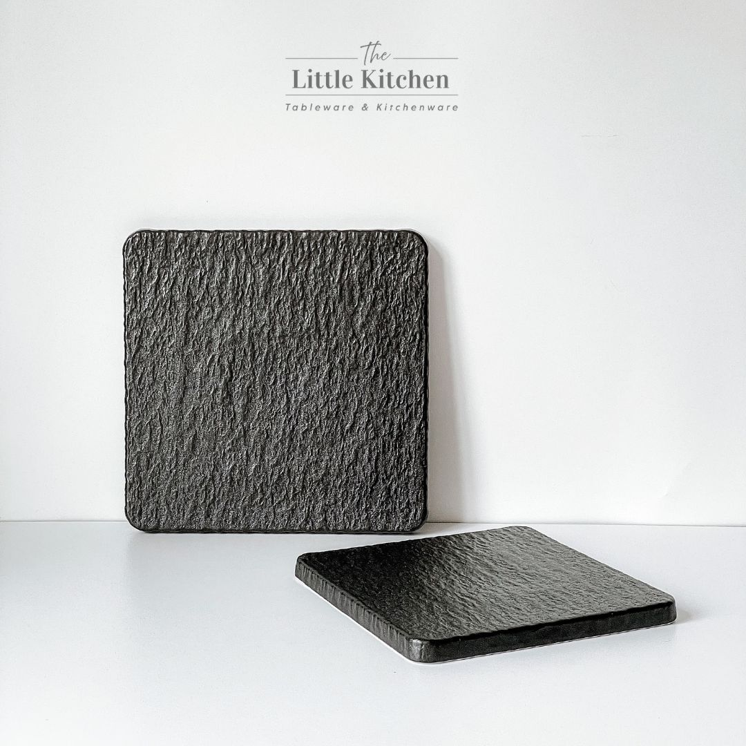 Bộ bát đĩa cao cấp màu đen viền sóng gợn